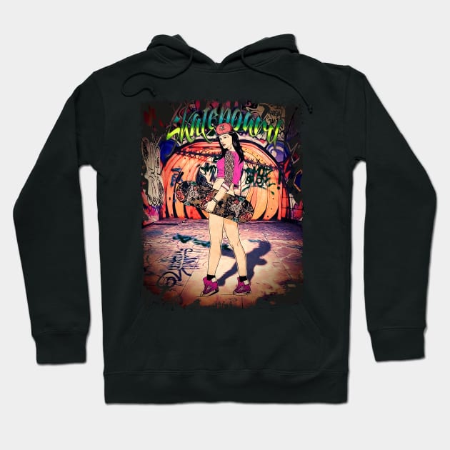 Skater Chic Hoodie by Dark Planet Tees